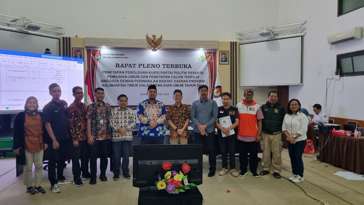 Bawaslu Kaltim Hadiri Rapat Pleno Terbuka Penetapan Perolehan Kursi Partai Politik Peserta Pemilu dan Penetapan Calon Terpilih Anggota DPRD Kaltim