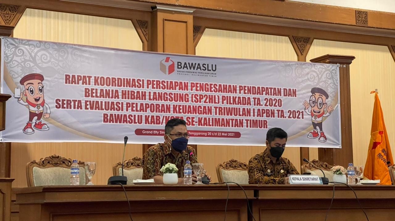Bawaslu Kaltim Gelar Rapat Koordinasi Evaluasi Keuangan Tahun 2021