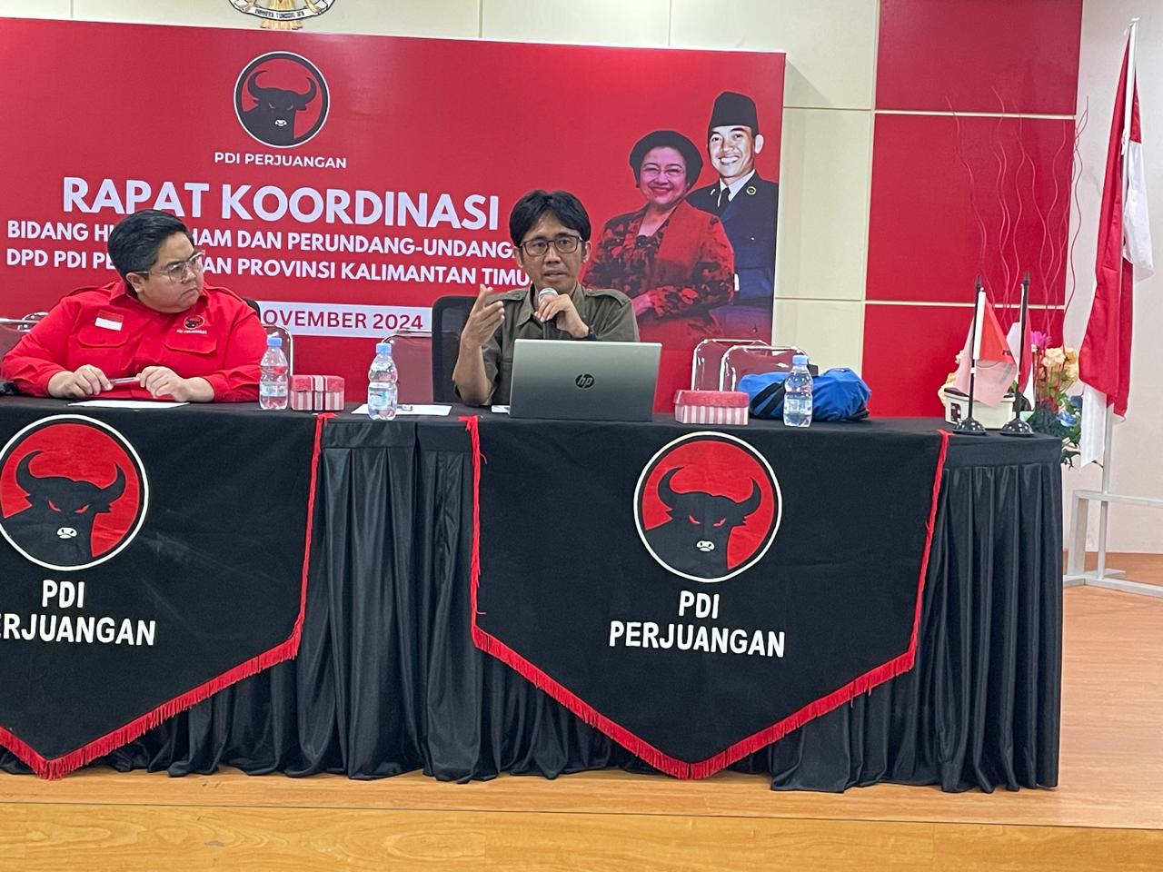 Galeh Akbar Tanjung Jelaskan Mekanisme Penanganan Dugaan Pelanggaran Pada Rakor DPD PDI-P Kaltim 