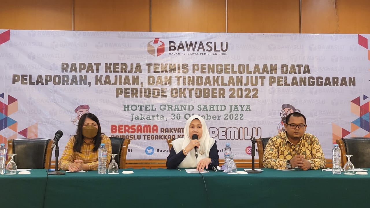 Bawaslu Lakukan Rakernis Pengelolaan Data Pelaporan, Kajian dan Tindaklanjut Pelanggaran Periode Oktober 2022