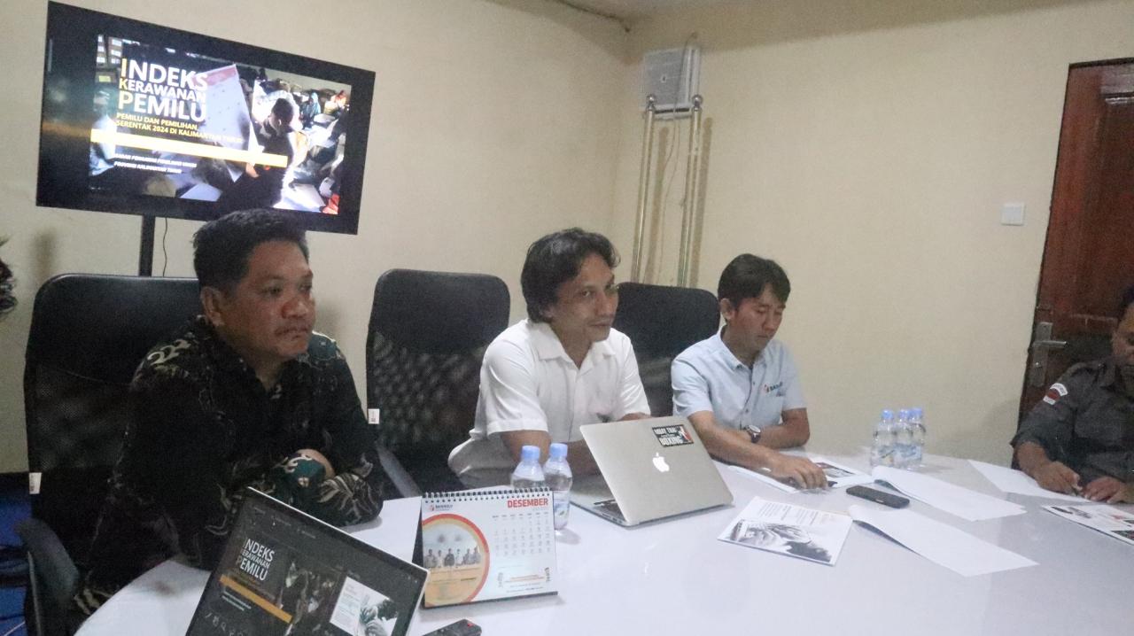 Bawaslu Kaltim Gelar Konfrensi Pers Terkait Tingkat Kerawanan Pemilu di Kaltim Tinggi 