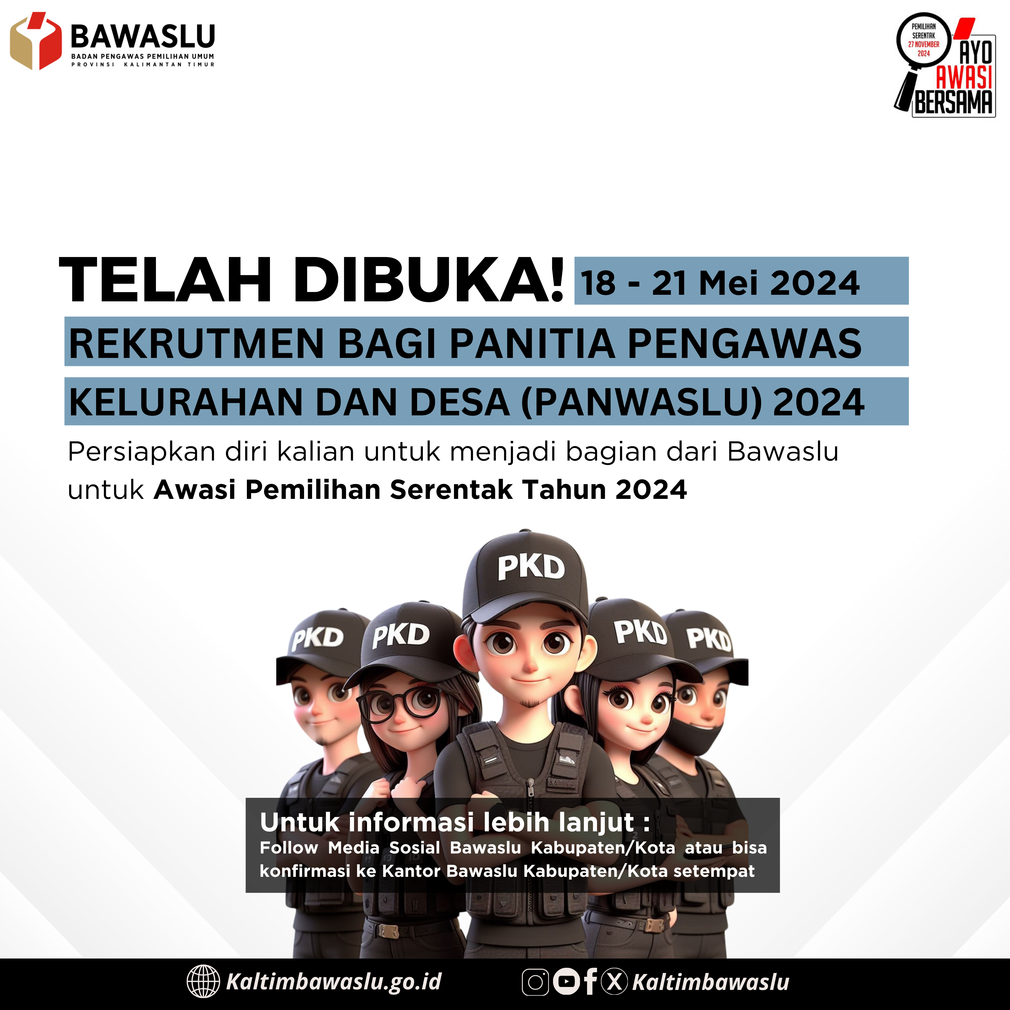 Open Rekrutmen Panitia Pengawas Kelurahan dan Desa Tahun 2024 Se - Kaltim 