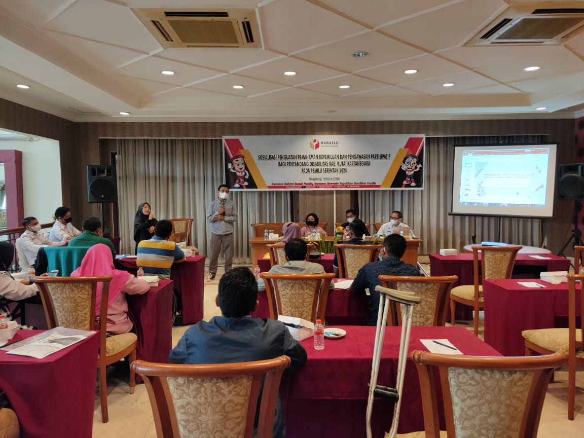 Menghadiri Sosialisasi Penguatan Pemahaman Kepemiluan dan Pengawasan Partisipatif Bagi Penyandang Disabilitas, Hari Dermanto Harap Bisa Berkolaborasi Dalam Proses Penyelenggaraan Pemilu 