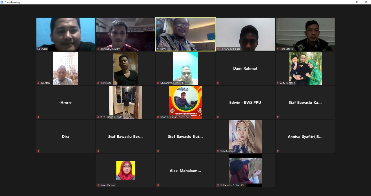 Didampingi Bawaslu Kaltim, Bawaslu Kabupaten/ Kota se-Kaltim  Membuat Legal Opinion Mengangkat Isu Kepemiluan