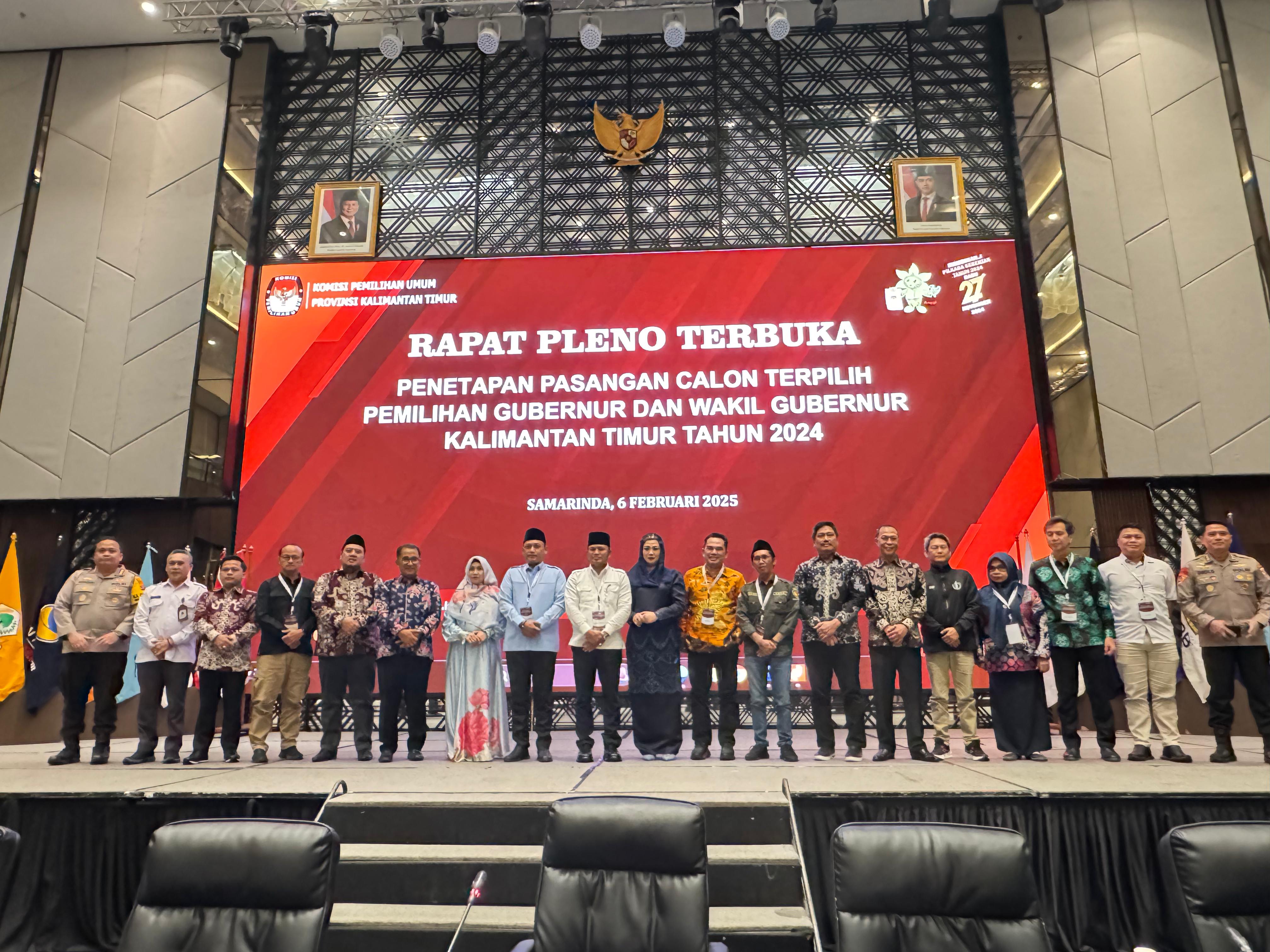 Bawaslu Kaltim Hadiri Rapat Pleno Terbuka Penetapan Gubernur dan Wakil Gubernur Terpilih