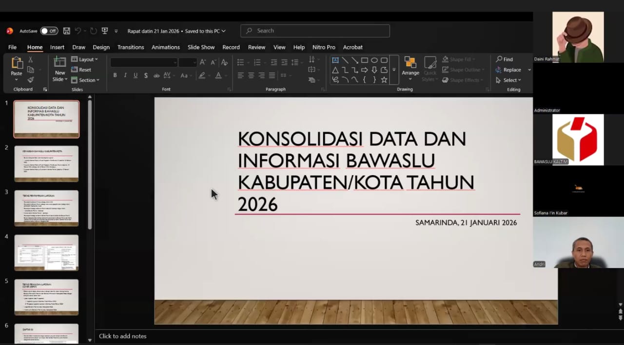 Rapat Konsolidasi Pengelolaan Data dan Informasi Bawaslu Kabupaten/Kota Tahun 2026