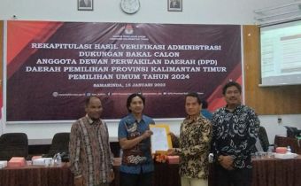 Bawaslu Kalimantan Timur Lakukan Pengawasan Rekapitulasi Hasil Verifikasi Administrasi Dukungan Bakal Calon DPD
