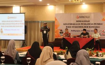 Anggota Bawaslu Kaltim Hadiri Sosialisasi Penguatan Kelembagaan Pengawas Pemilu