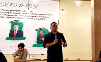 Daini Rahmat Tekankan Peran Krusial Pemilih Pemula Dalam Melawan Money Politics, Hoaks dan Unsur Sara pada Diskusi Publik Bersama HMI 
