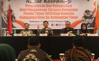 Bawaslu Kaltim Gelar Rakor Pengawasan dan Rekapitulasi Data Pengawasan Tahapan Kampanye melalui Data Center Bawaslu Kaltim 